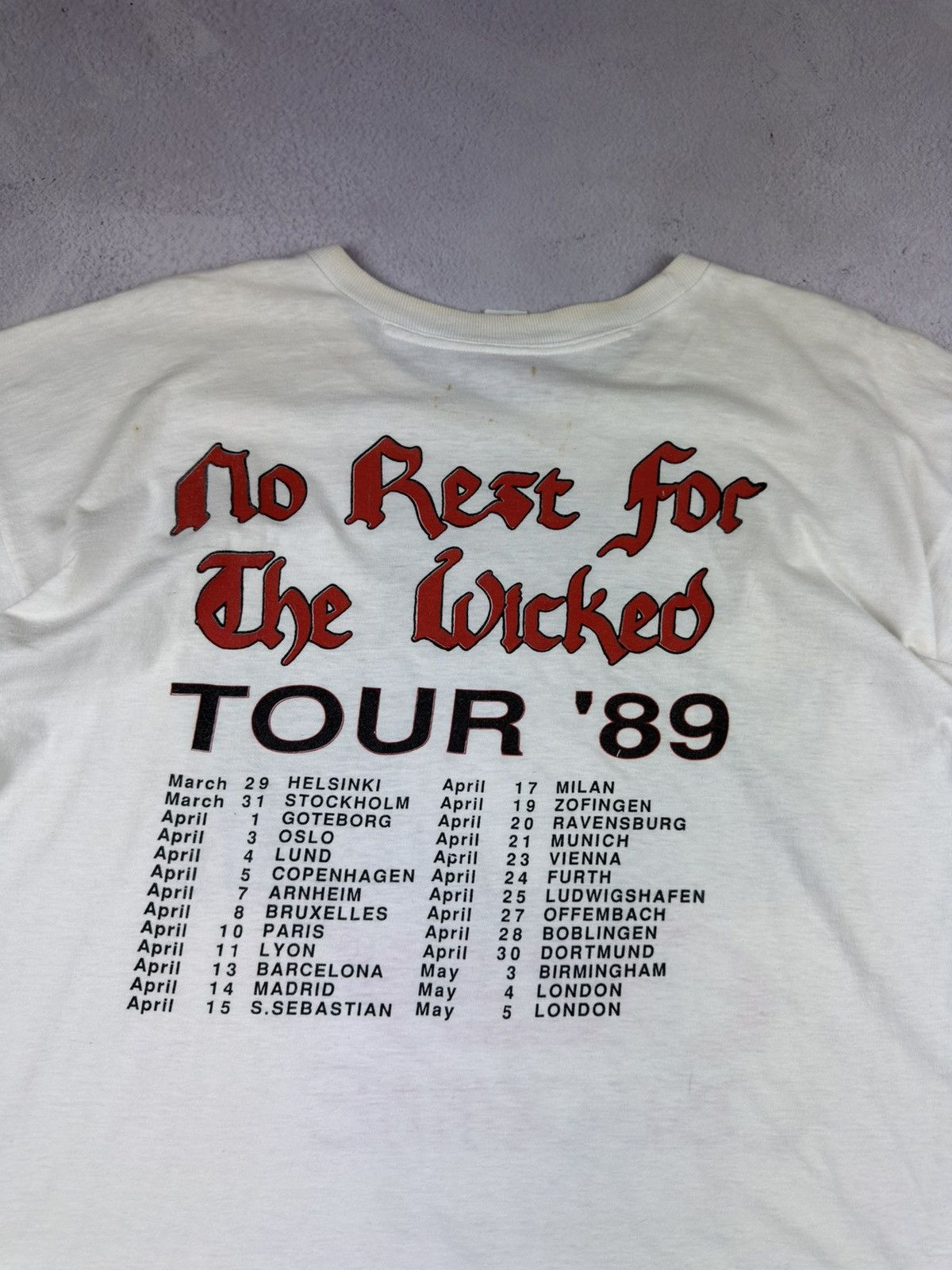 Ozzy Osbourne Rare! Vintage 1988 Ozzy Osbourne No Rest For The Wicked Band Size US M / EU 48-50 / 2 - 13 Thumbnail