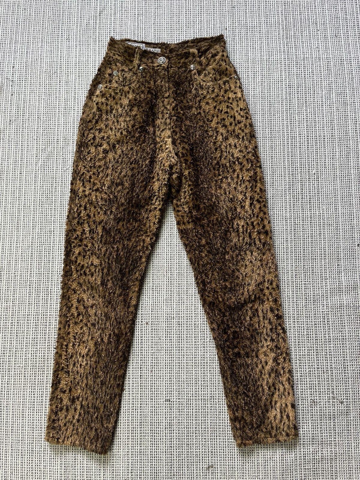 Versace Vintage Gianni Versace Faux fur leopard pants Size 26" / US 2 / IT 38 - 1 Thumbnail