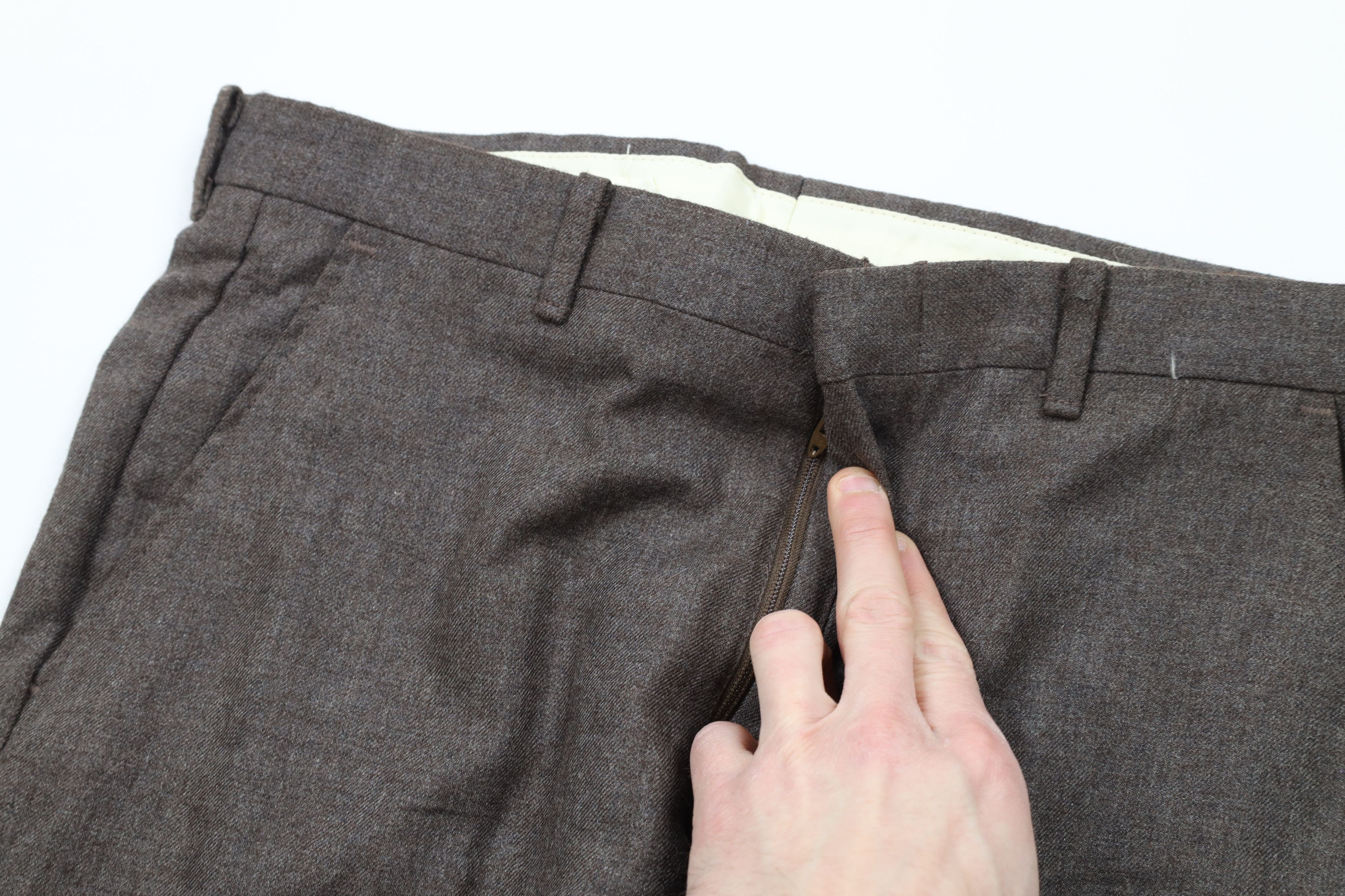 Deadstock Vintage 70s Streetwear Flared Chino Pants Brown