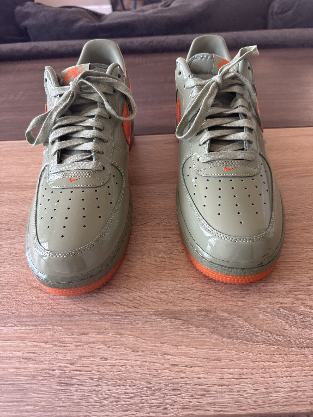 Nike Air force 1 “Premium Oil Green Safety Orange”