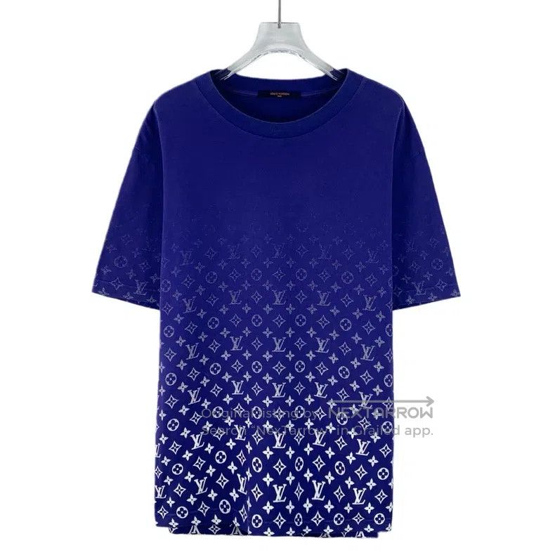Louis Vuitton 22 dark blue logo gradient full-print cotton