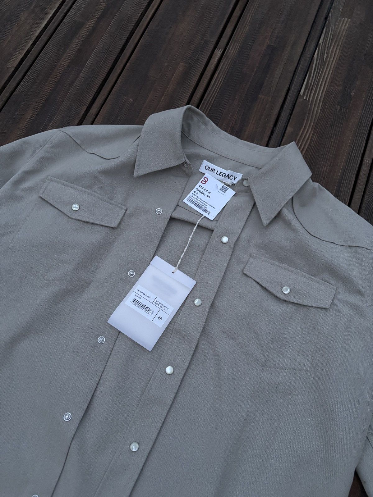 Our Legacy Our Legacy Frontier Shirt Lucid Pistachio Rural Wool Size US M / EU 48-50 / 2 - 1 Thumbnail