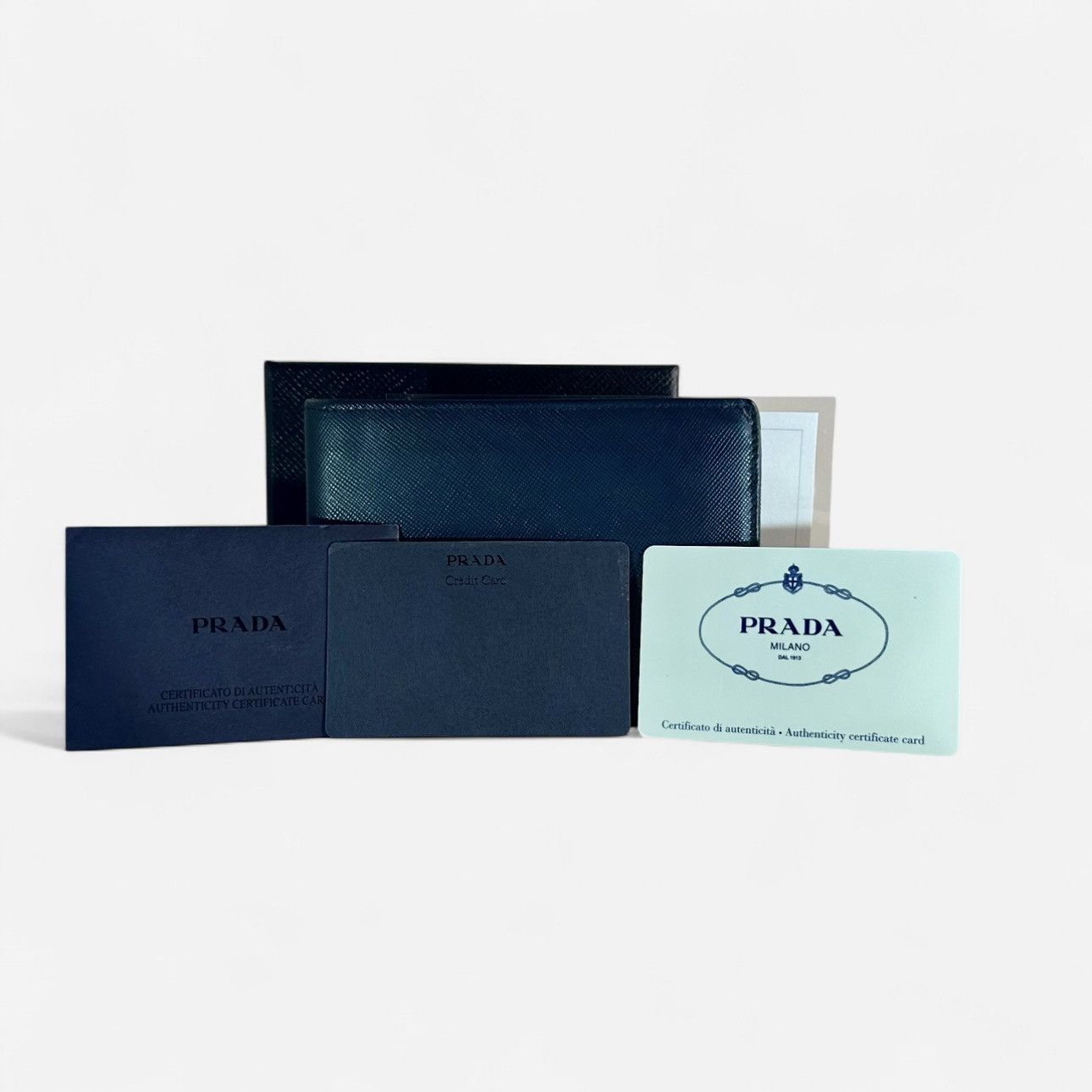 Prada Prada 2M0002 Saffiano Leather Wallet Baltico Navy Box+COA Size ONE SIZE - 2 Thumbnail