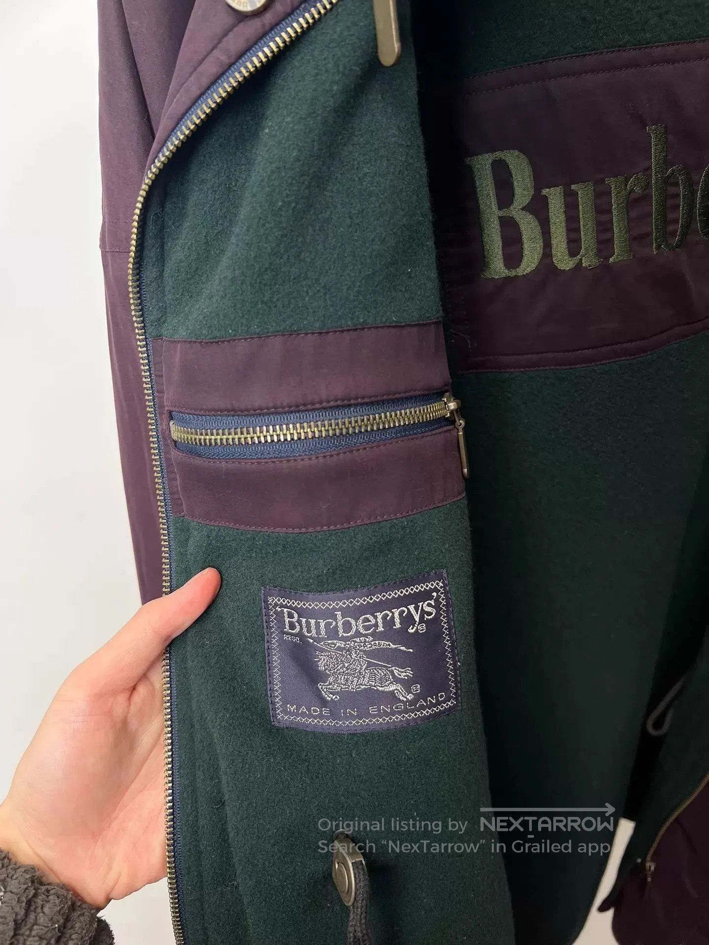 Burberry Purple Hooded Parka with Multiple Pockets. Size US XL / EU 56 / 4 - 6 Thumbnail