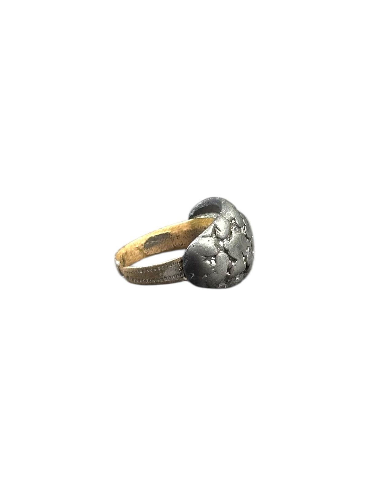 Vintage 1990s JAPANESE HAND WORKED WABI-SABI SHIBUICHI BRASS RING Size ONE SIZE - 3 Thumbnail