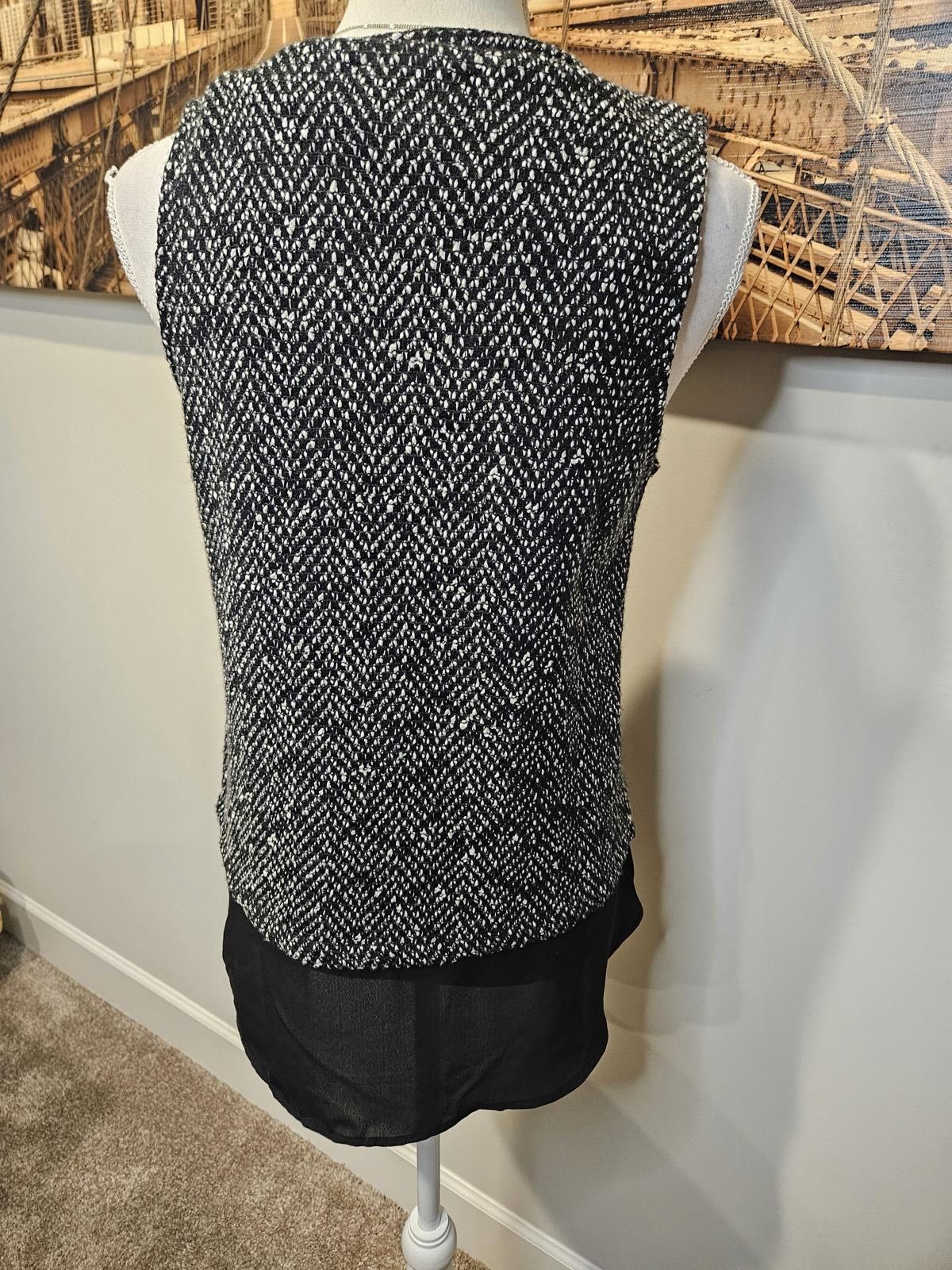 Sanctuary Sanctuary Chic Black & White Sleeveless Top Size S / US 4 / IT 40 - 3 Thumbnail