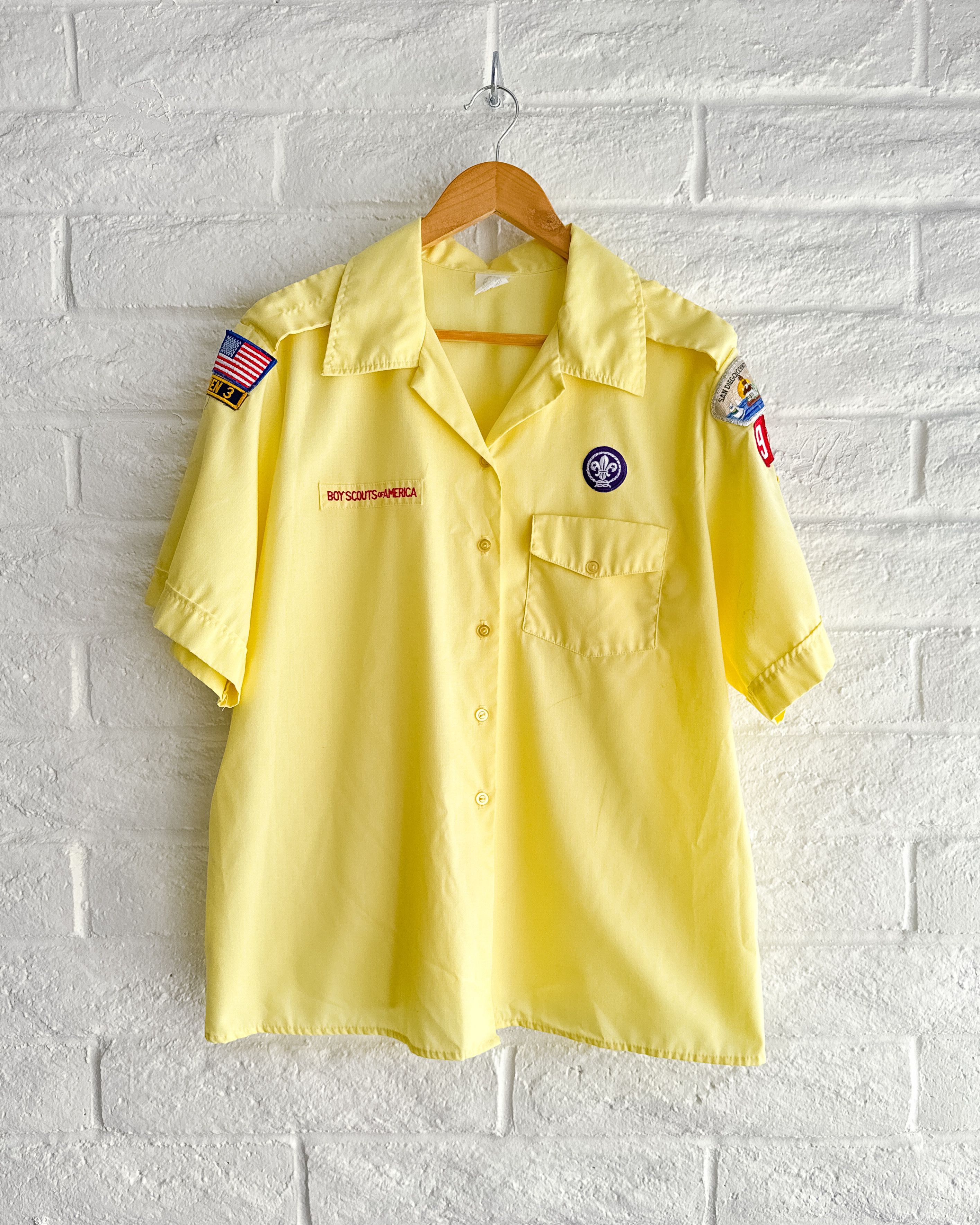 Vintage Vintage 80s Boy Scouts Of American Shirt Yellow XL San Diego Size US XL / EU 56 / 4 - 1 Thumbnail