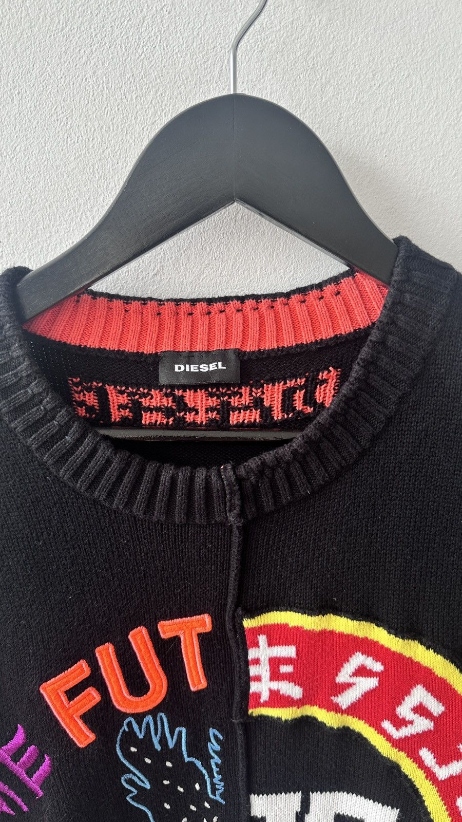 Diesel Diesel Cyber Knit Sweater Brave New World Japanese Graphics Size US XL / EU 56 / 4 - 7 Thumbnail