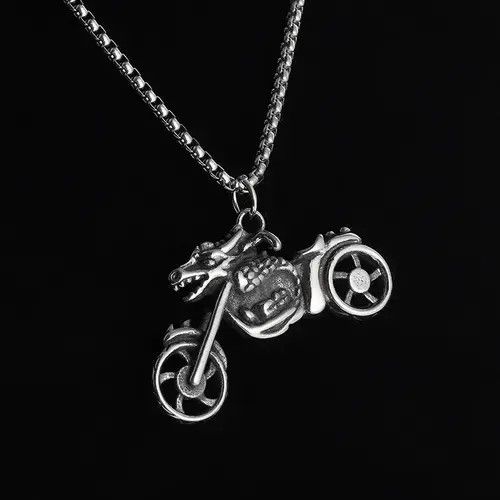 Jewelry Gothic Motorcycle Dragon Necklace Size ONE SIZE - 2 Thumbnail