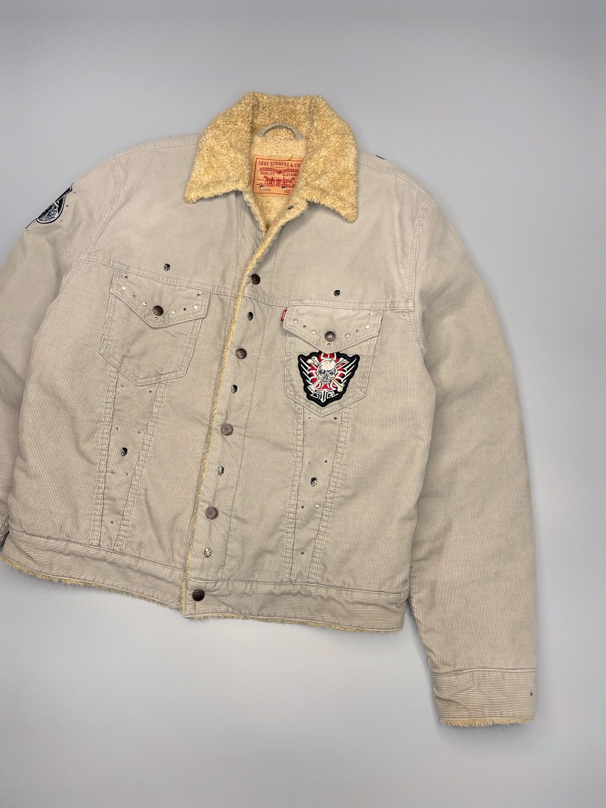 Designer × Levi's Levis Sherpa Skull Velvet Jacket Size US L / EU 52-54 / 3 - 2 Thumbnail