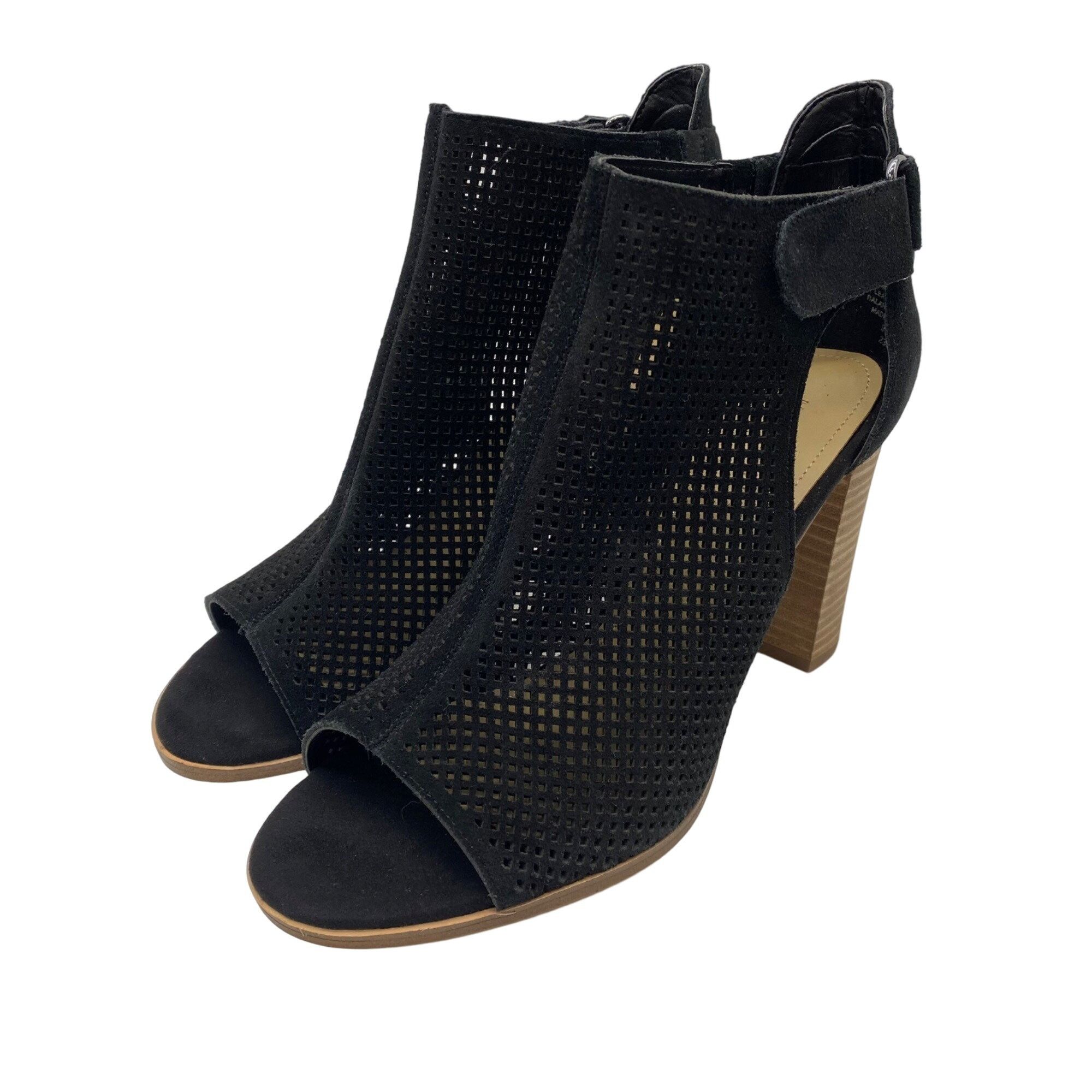 Marc Fisher Marc Fisher Black Deztin Suede Perforated Peep toe Heel Ankl Size US 9.5 / IT 39.5 - 11 Thumbnail