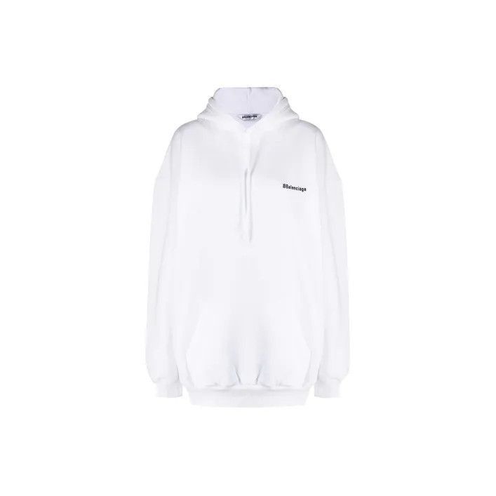 Balenciaga Balenciaga White Cotton Hooded Sweatshirt for Women 0079-25 Size XS / US 0-2 / IT 36-38 - 2 Thumbnail