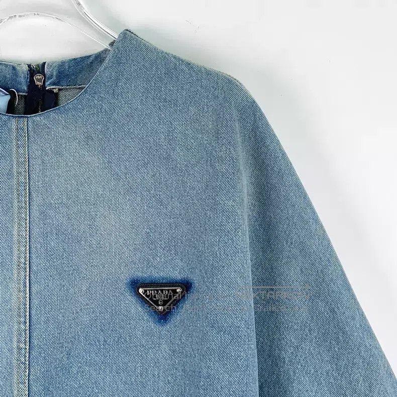 Prada Prada Light blue triangle cotton round-neck short-sleeved Size XXS / US 00 / IT 34 - 3 Thumbnail