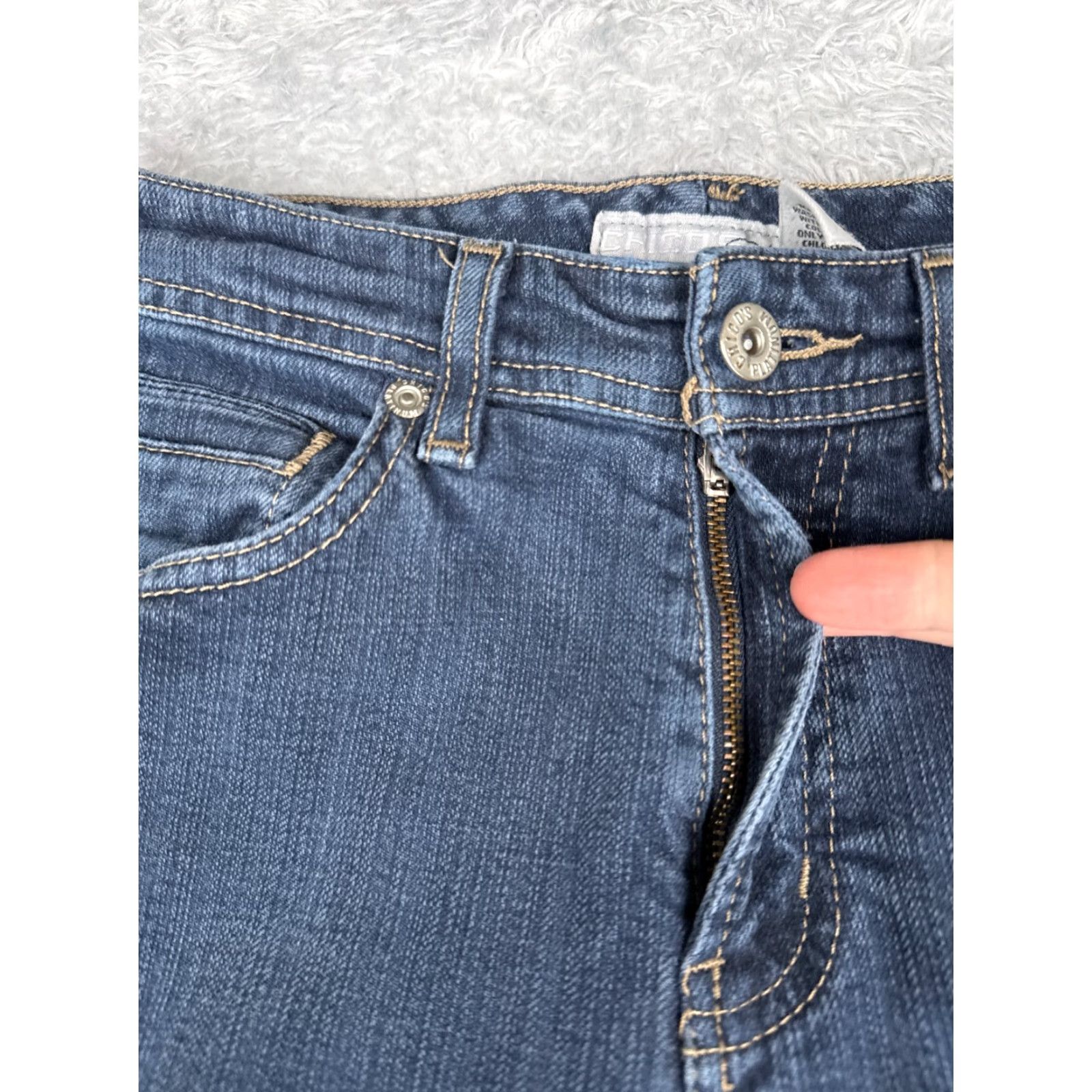 Vintage Chicos Jeans Women Blue Denim Bootcut 0 S 26x28 Mid Rise Cotton Blend Stretch Regular 5-Pocket Design Size 25" / US 0 / IT 36 - 5 Thumbnail