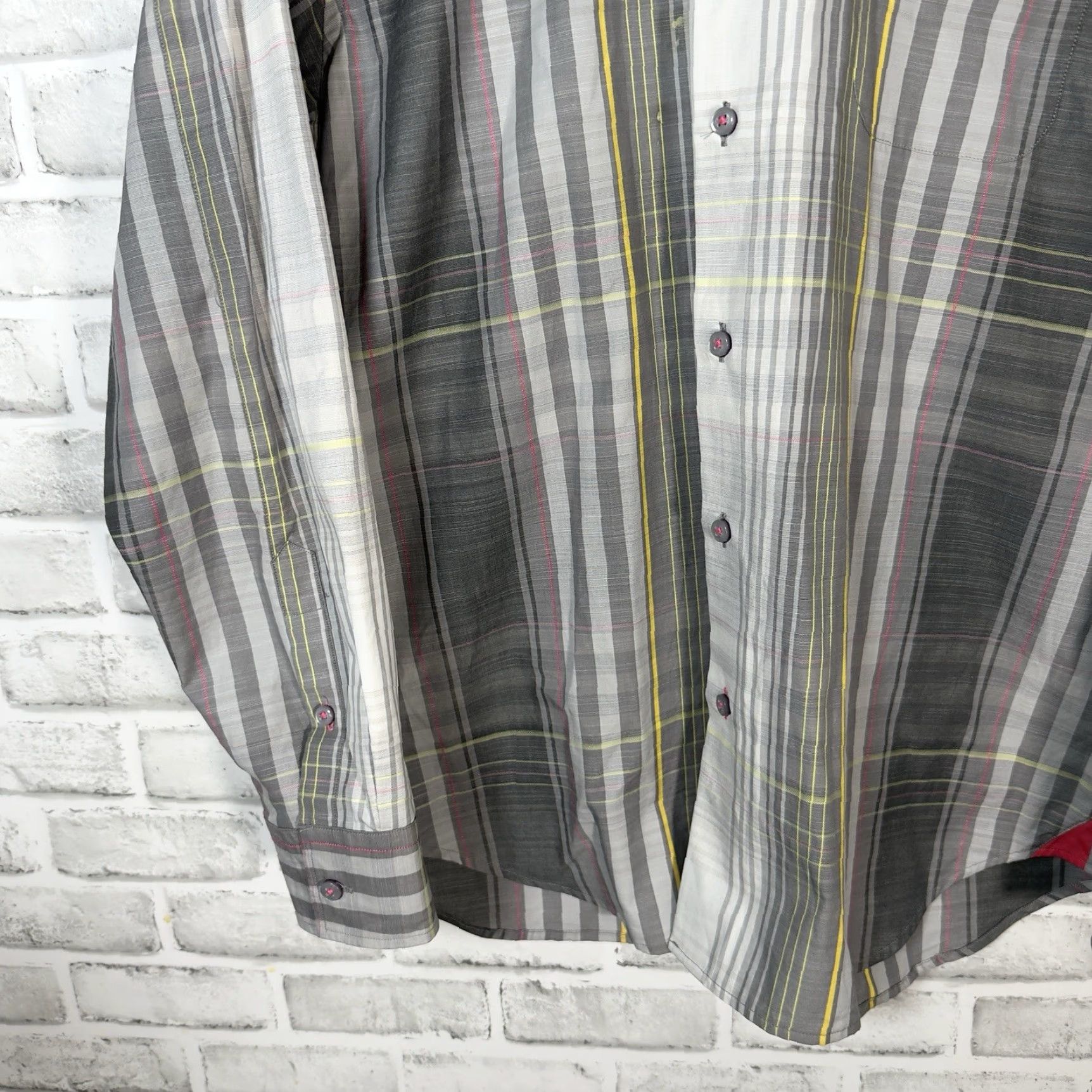 Tommy Bahama Tommy Bahama Shirt Plaid Button-Down Long Sleeve 100% Cotton Gray Mens Size L Size US L / EU 52-54 / 3 - 3 Thumbnail
