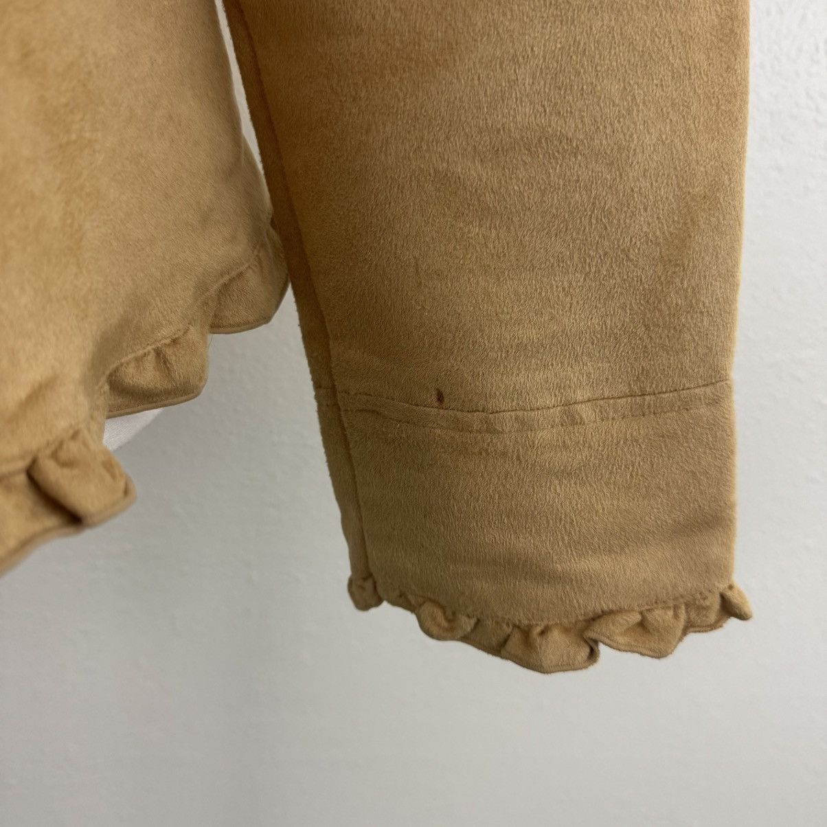 Faded Glory FADED GLORY Y2K Tan Blonde Faux Suede V Neck Blazer Jacket Size S / US 4 / IT 40 - 8 Thumbnail