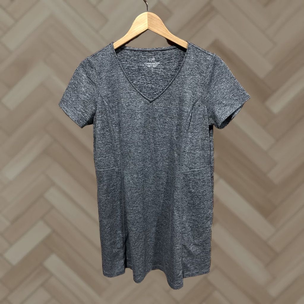 J. Jill J Jill Fit Grey Marled V-Neck Dress Pockets Small Casual Activewear Women Size S / US 4 / IT 40 - 1 Thumbnail