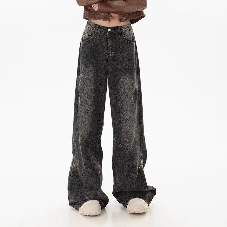 Japanese Brand Retro loose wide leg casual straight leg jeans Size US 30 / EU 46 - 2 Thumbnail