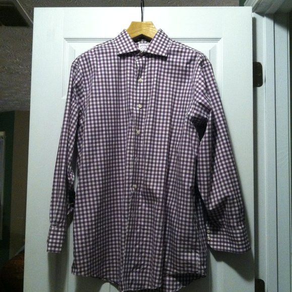 Brooks Brothers BROOKS BROTHERS MEN'S PURPLE COTTON DRESS SHIRT SIZE: 16-33 Size US L / EU 52-54 / 3 - 6 Thumbnail