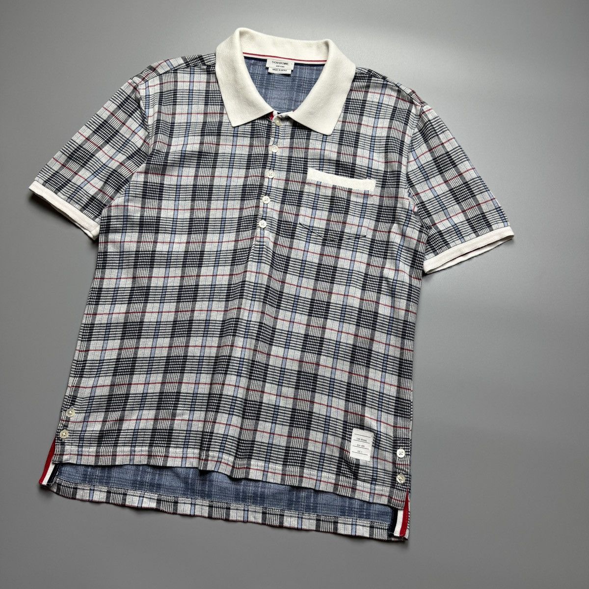 Thom Browne Thom Browne - SS/16 Cage Checkered Knitt Polo Shirt Size US XS / EU 42 / 0 - 4 Thumbnail