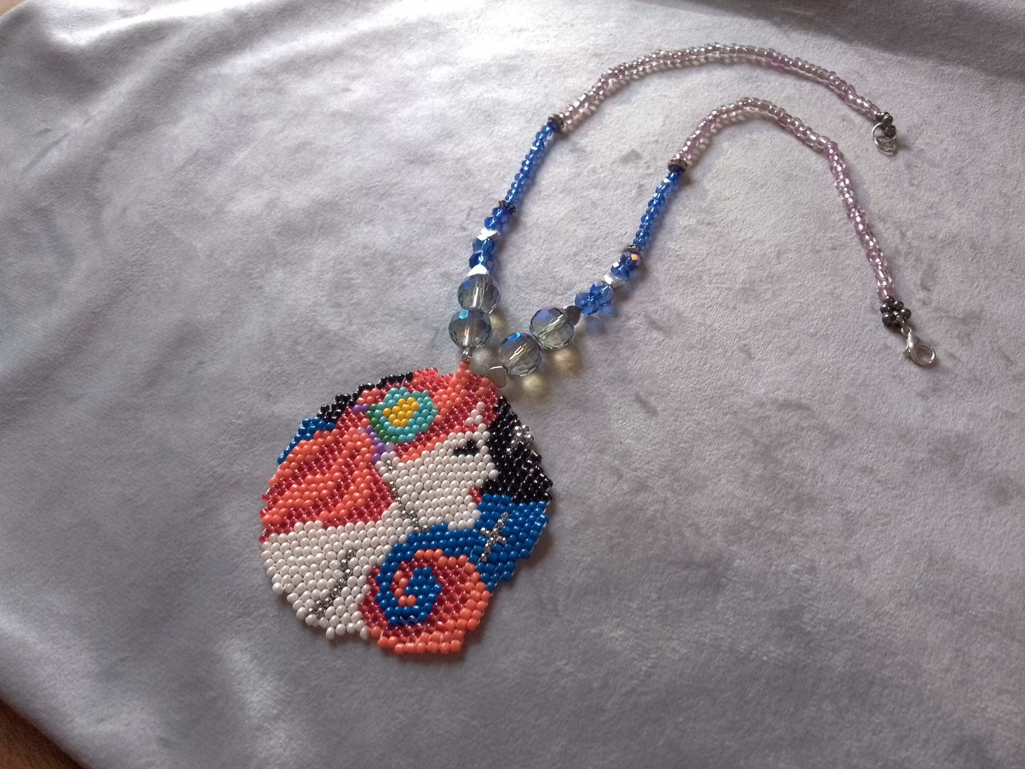 Handmade Necklace in crystal. Beaded pendant. Boho style Size ONE SIZE - 3 Thumbnail