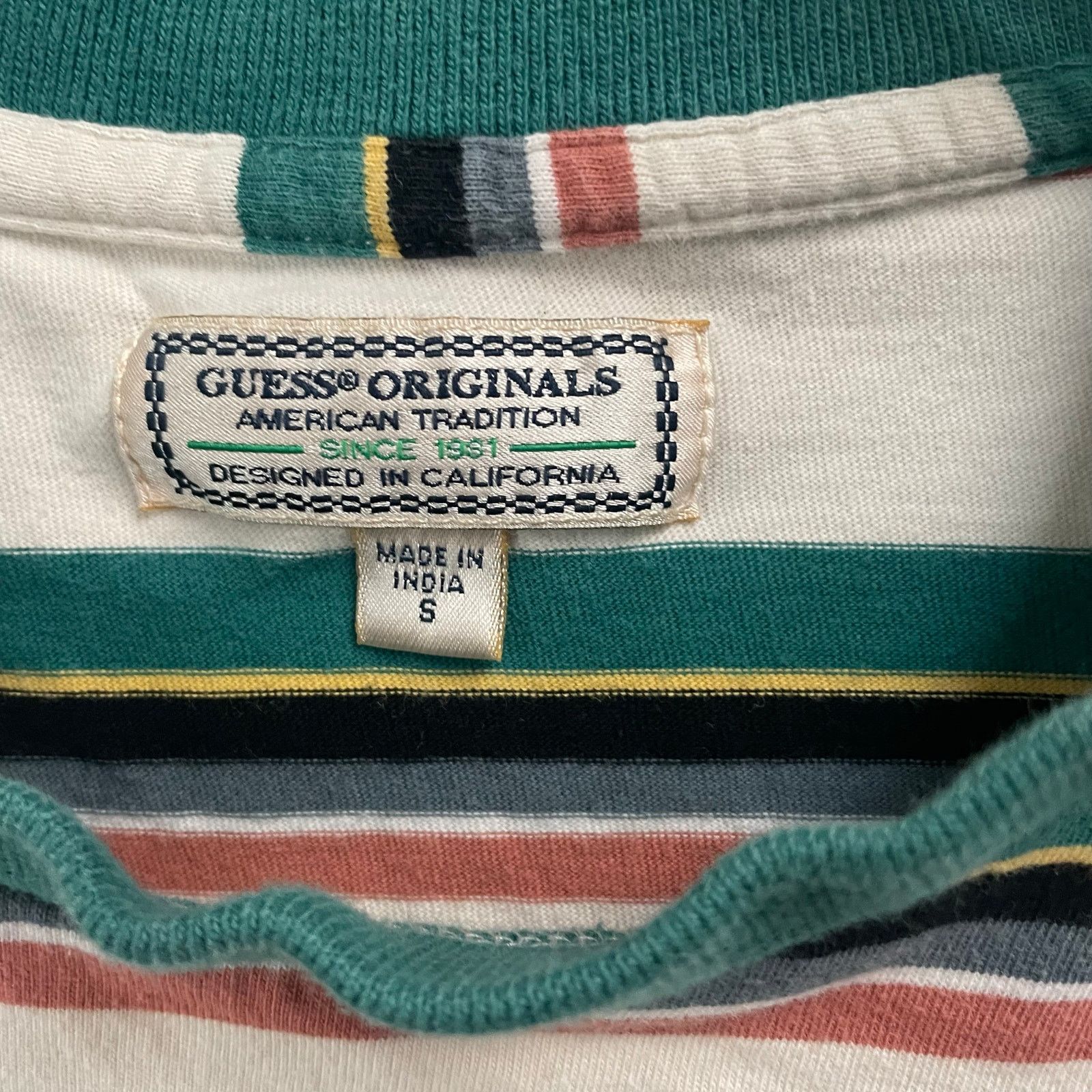 Guess Vintage Guess Mens Size Small Stripe Tee T Shirt Logo Size US S / EU 44-46 / 1 - 4 Thumbnail