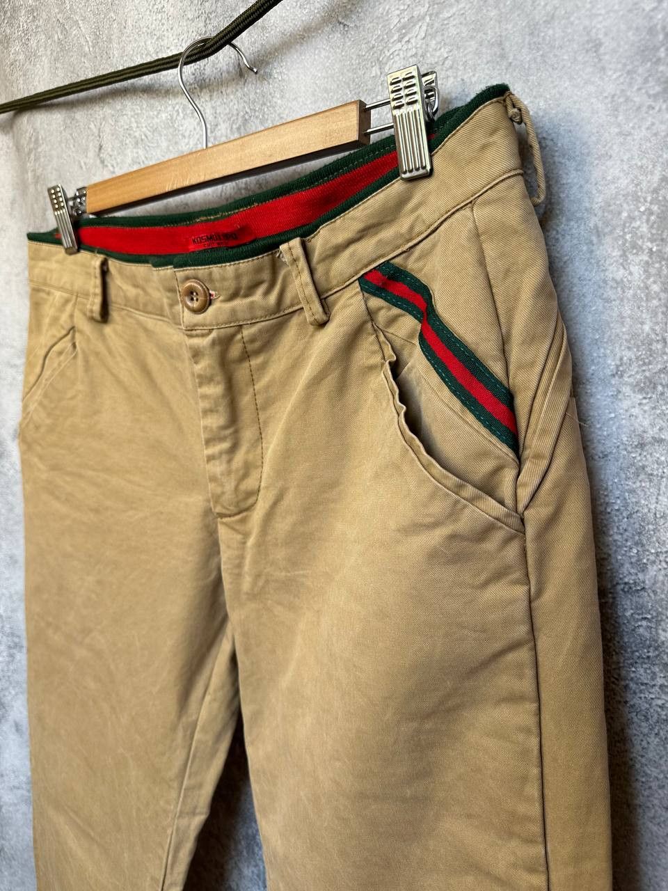 Japanese Brand Kosmo Lupo Beige Chino Pants Stripe Detail Cult Wear Size US 32 / EU 48 - 6 Thumbnail