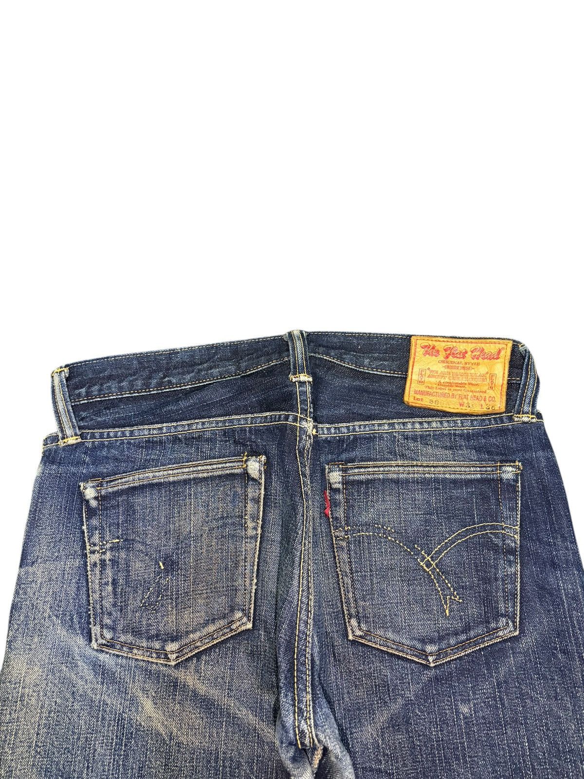 The Flat Head Vintage Flat Head 3006 Mud Wash Distressed Flare Jeans Size US 30 / EU 46 - 4 Thumbnail