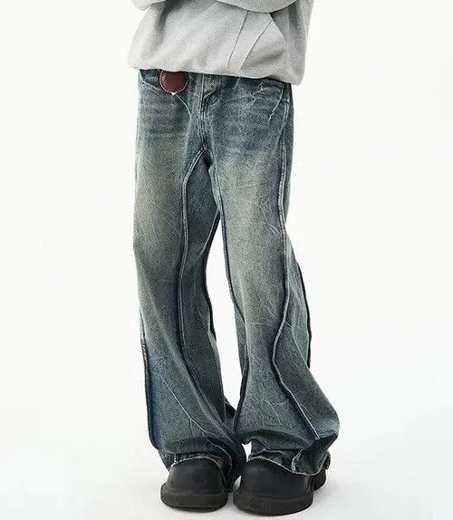 Jean × Vintage y2k washed faded loose baggy jeans Size US 31 - 1 Thumbnail
