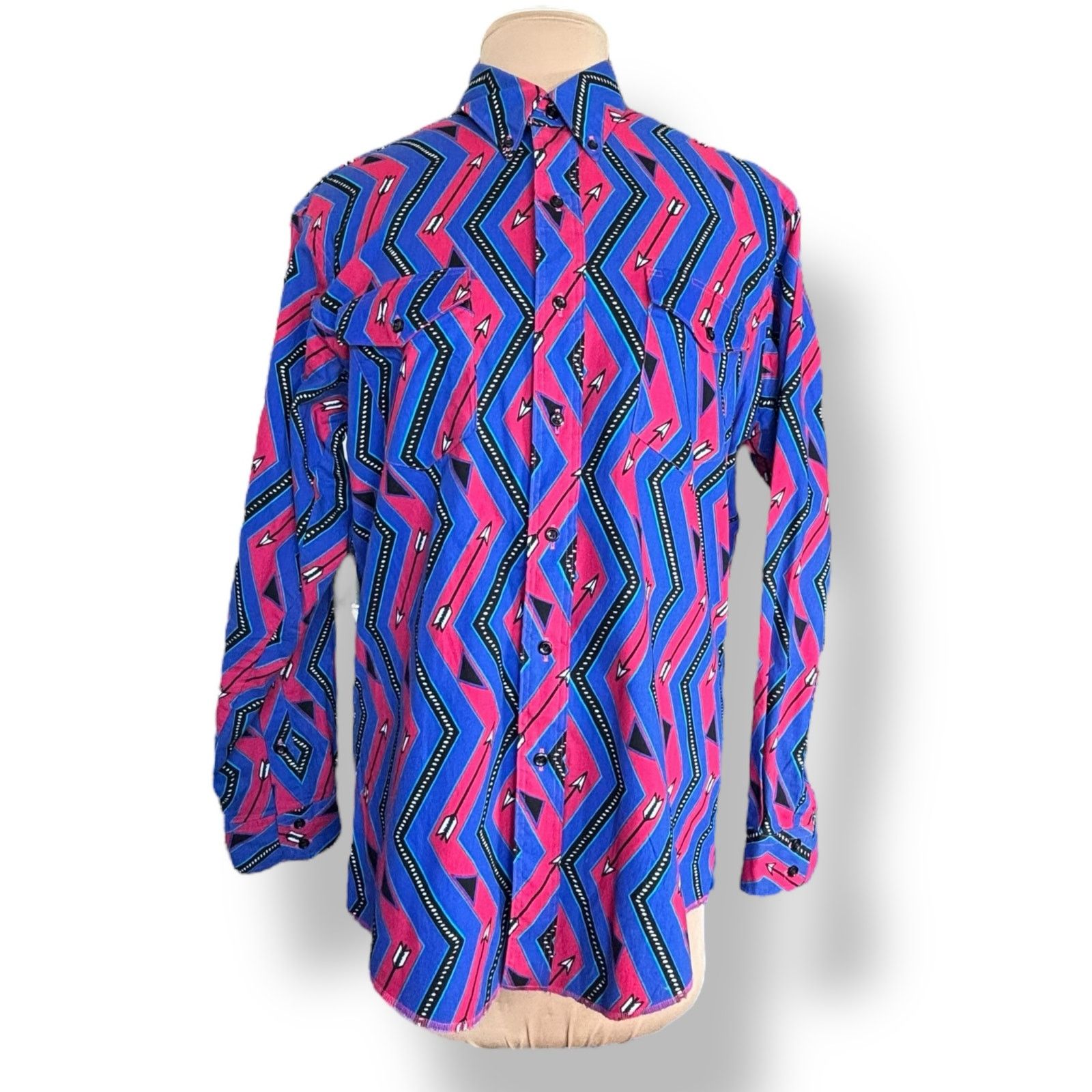 Wrangler Vintage 90s Wrangler Western Shirt Cowboy Cut Long Sleeve Size US L / EU 52-54 / 3 - 11 Thumbnail
