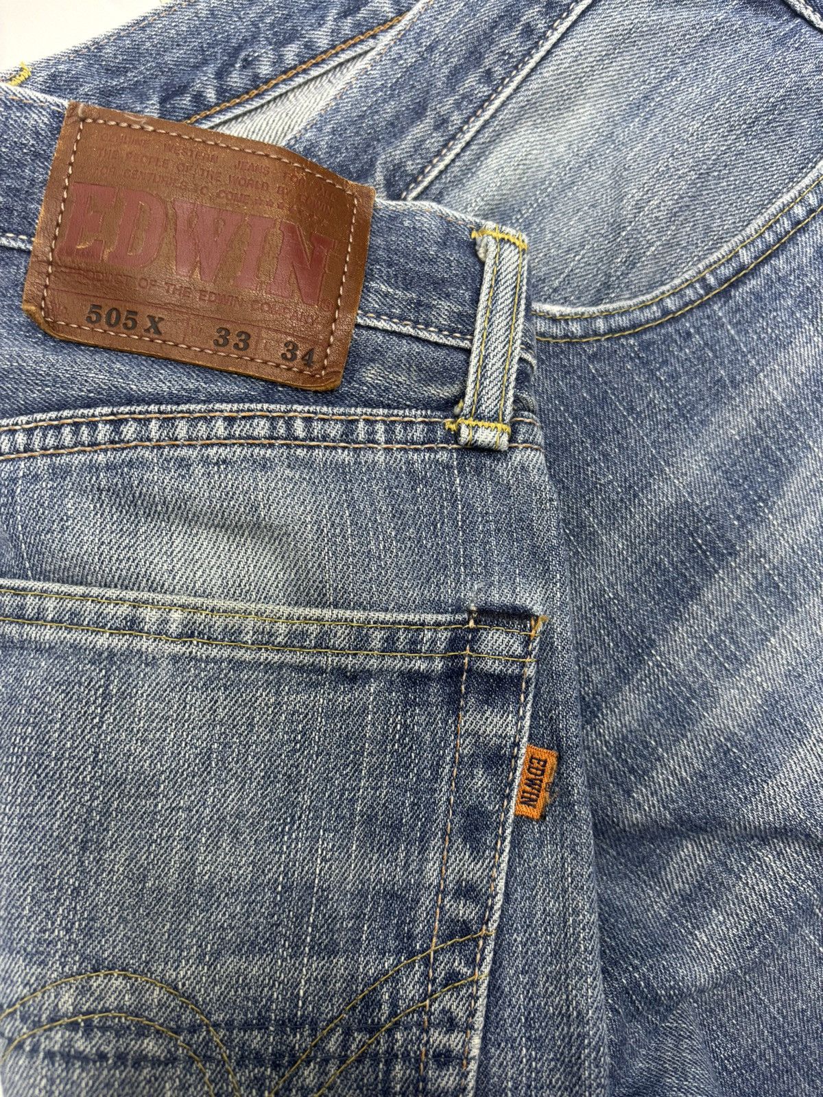 Edwin × Undercover DISTRESSED DENIM EDWIN 505x SELVEDGE BAGGY JEANS UNDERCOVER Size US 33 - 11 Thumbnail