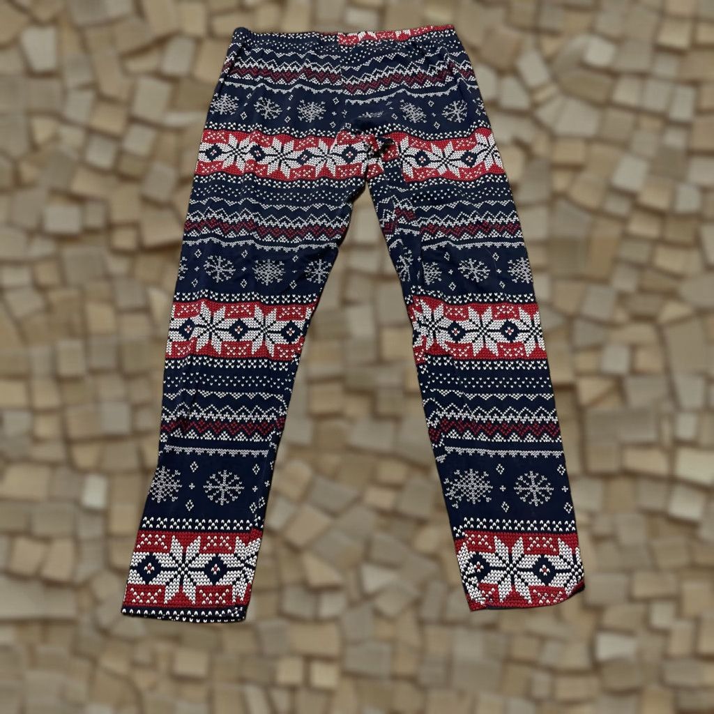 Vintage VINTAGE? No Boundaries Pants Womens XL Leggings Pull On Christmas Red White Blue Jegging Fall Spring Summer Ladies or Girls? Size 40" / US 18 - 1 Thumbnail