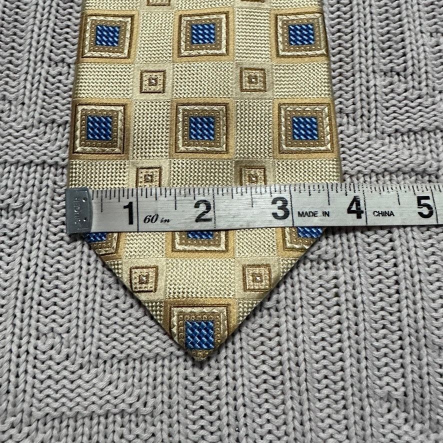 Other Henry Jacobson gold square geometric print silk tie Size ONE SIZE - 4 Thumbnail