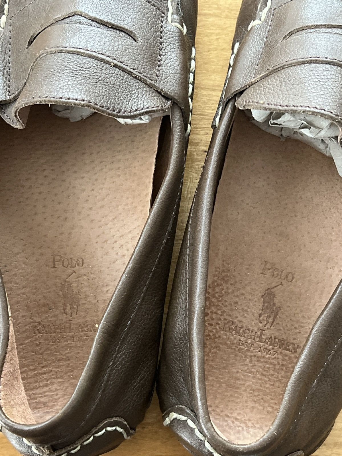 Polo Ralph Lauren × Ralph Lauren Polo Ralph Lauren Arkley Penny Brown Leather Driving Loafer Size US 10 / EU 43 - 4 Thumbnail