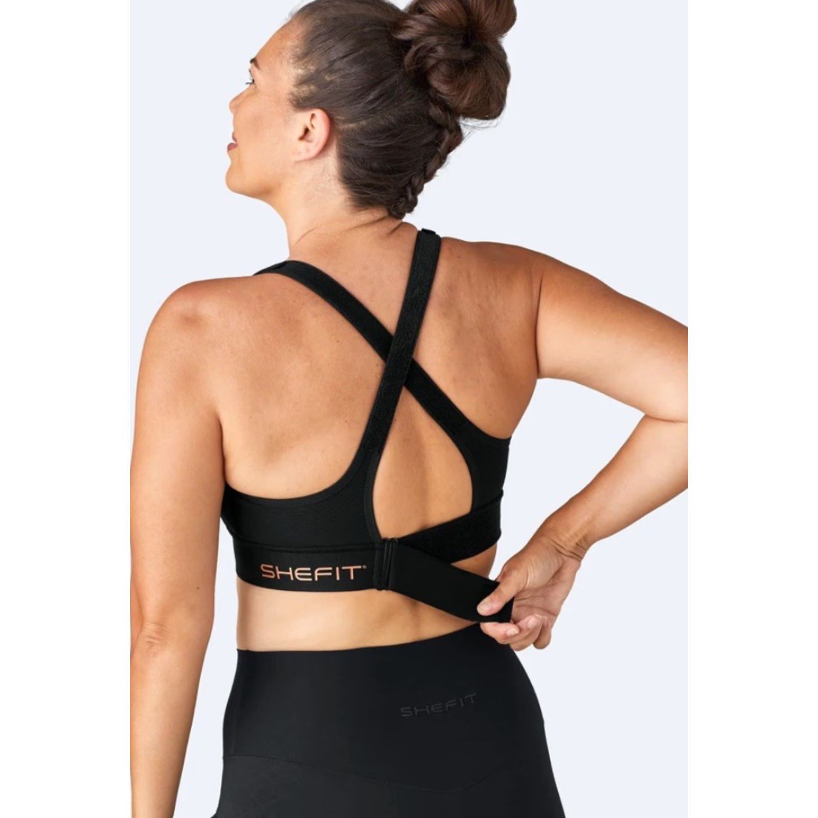 Vintage SHEFIT Ultimate Sports Bra Front Zip High Impact Black 2 Luxe Womens Size 6 Front Zip Adjustable Straps Removable Pads Wireless NWT Sportswear Size ONE SIZE - 2 Thumbnail