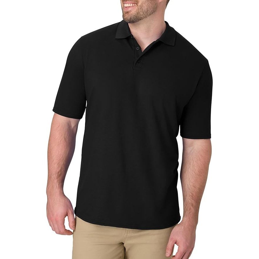 Hanes Hanes Mens 4XL Black PolyCotton Short Sleeve Polo Shirt Size US XXL / EU 58 / 5 - 1 Thumbnail
