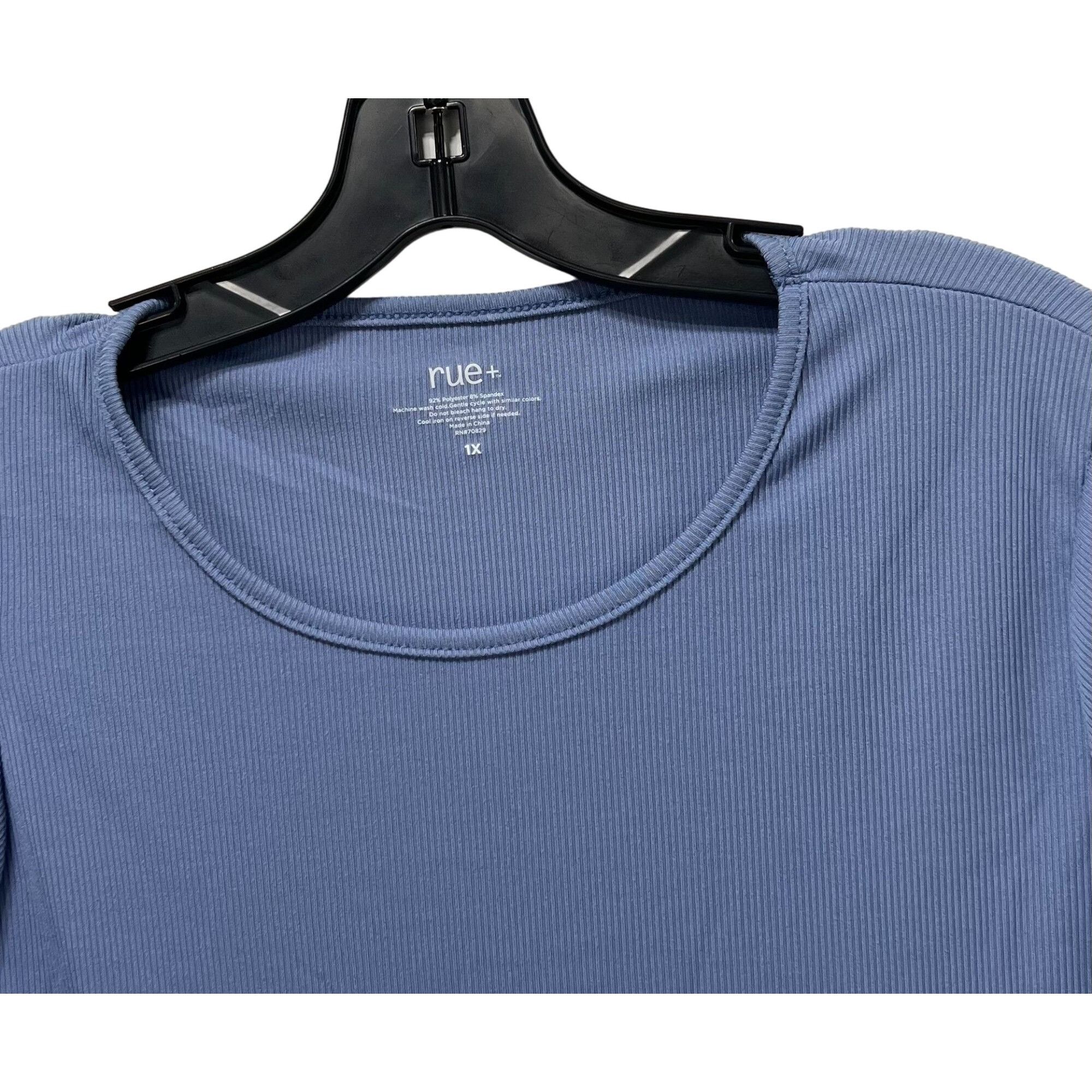 Other Rue + - Women's Short Sleeve T-Shirt - Light Blue - 1X Size XL / US 12-14 / IT 48-50 - 10 Thumbnail