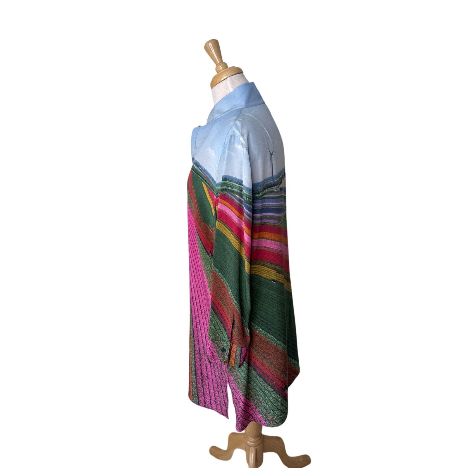 Akris AKRIS 100% Silk Tulip Fields Button Up Tunic Blouse Size 12 Size XL / US 12-14 / IT 48-50 - 7 Thumbnail