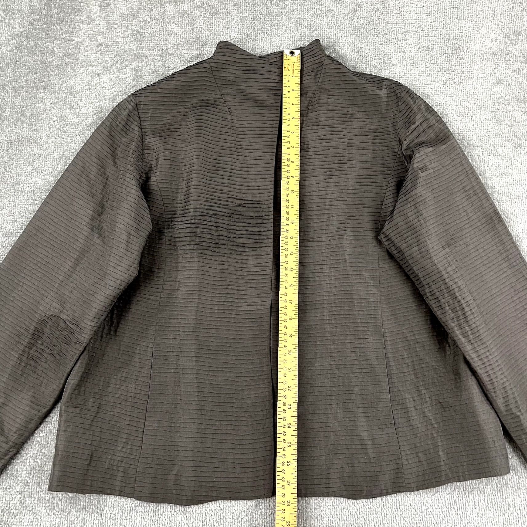 Eileen Fisher EILEEN FISHER Blazer Womens XL Brown Silk Open Front Pockets Casual Long Sleeve Classic Size XL / US 12-14 / IT 48-50 - 3 Thumbnail