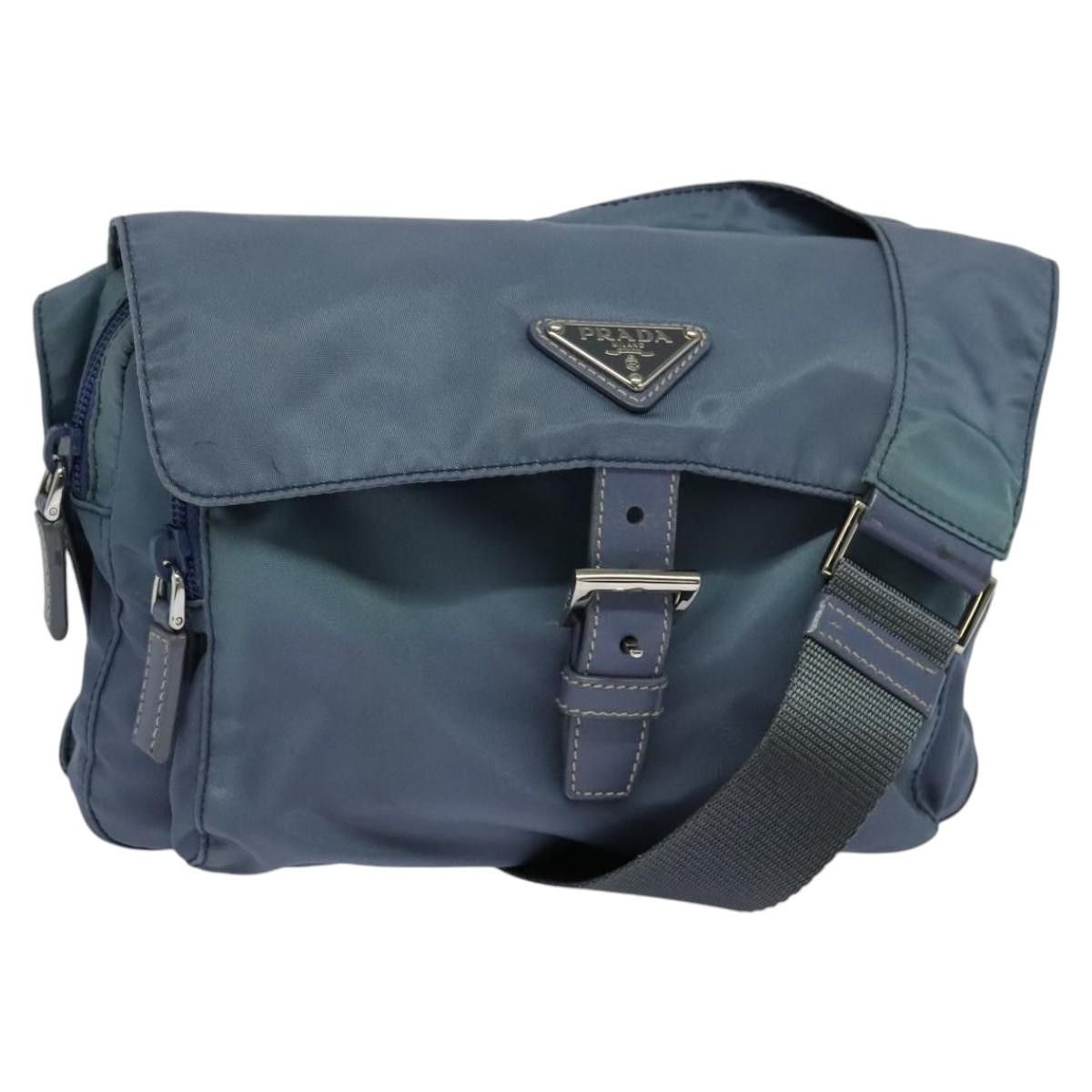 Prada Tessuto Blue Synthetic Shoulder Bag (Pre-Owned) Size ONE SIZE - 1 Thumbnail