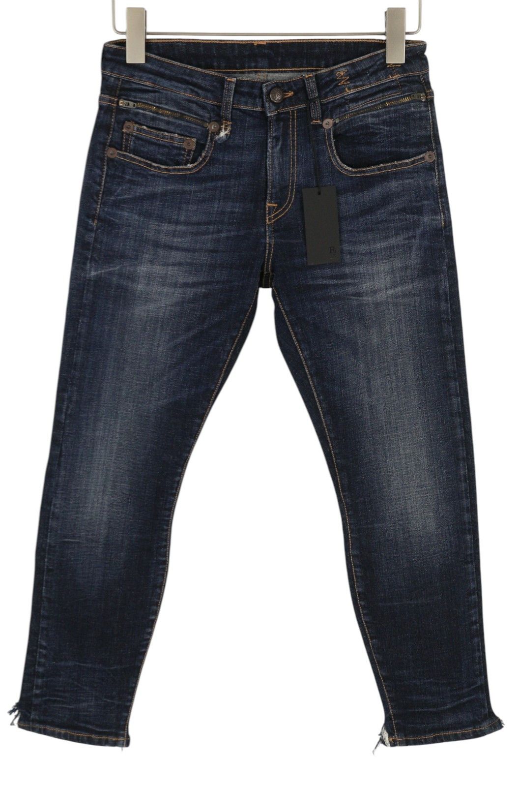 R13 BIKER BOY 27 Howell Indigo Ankle Cropped Skinny Blue 85797 Size 27" / US 4 / IT 40 - 2 Thumbnail