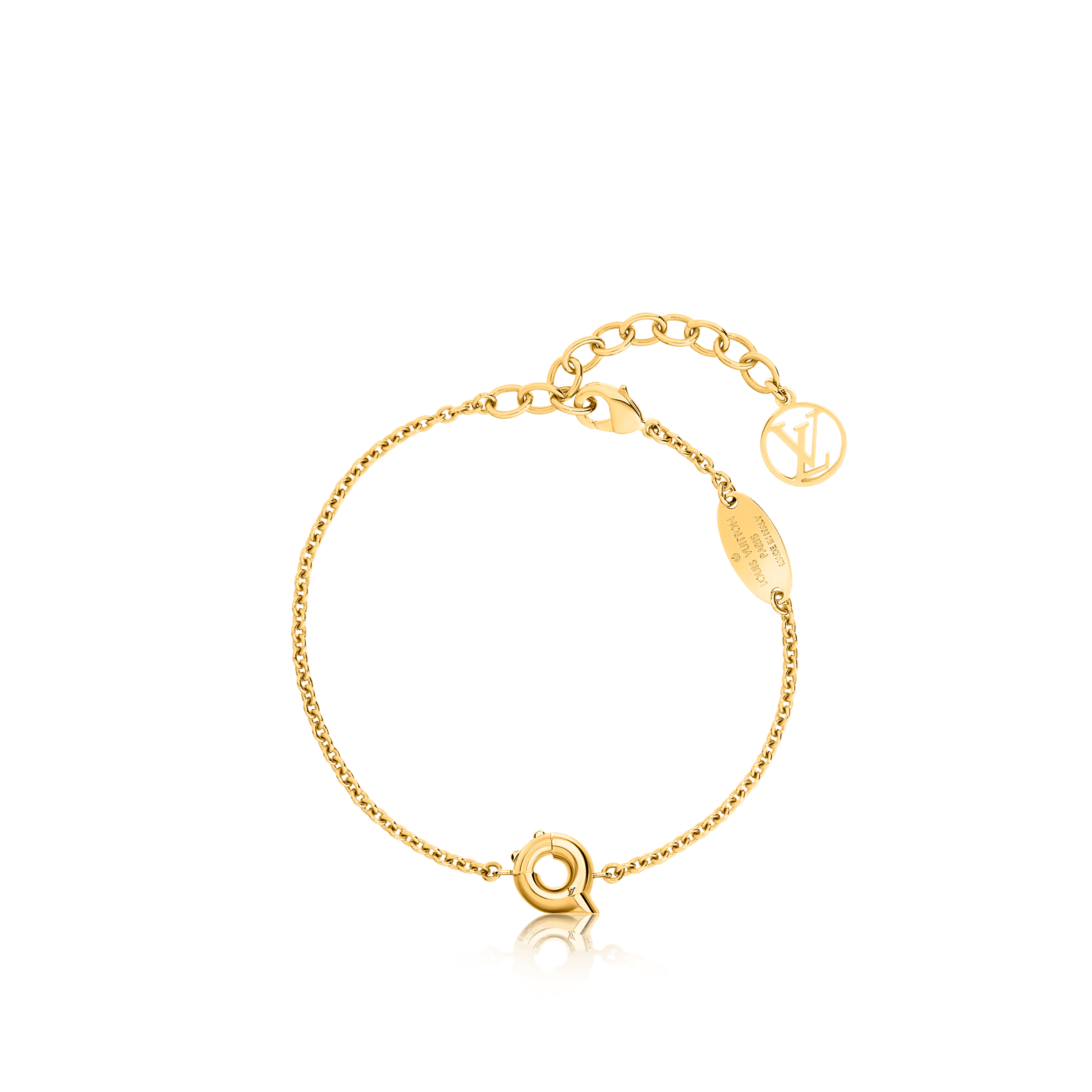 LOUIS VUITTON M8085 LV Iconic Bracelet with logo Accessories leather  Black/Gold