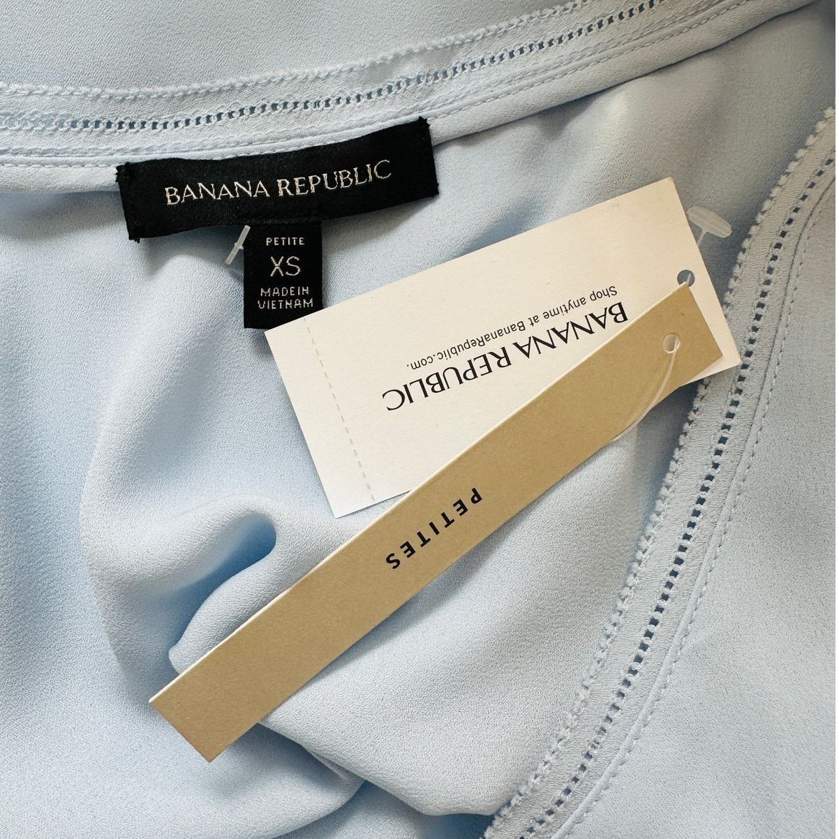 Banana Republic NWT Banana Republic Blue Picot Trim Semi Sheer Tank Top XSP Size XS / US 0-2 / IT 36-38 - 7 Thumbnail