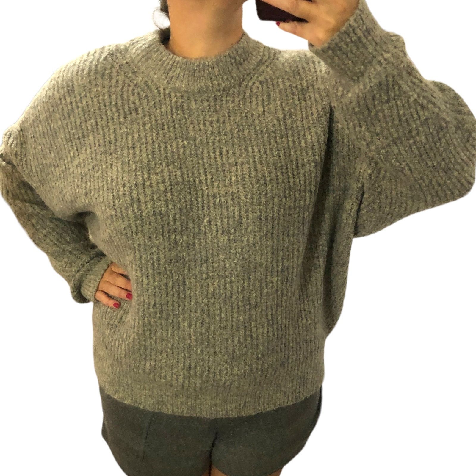 Other RD Style Bennie Cropped Mockneck Pullover Fuzzy - Stitch Fix Size L / US 10 / IT 46 - 2 Thumbnail