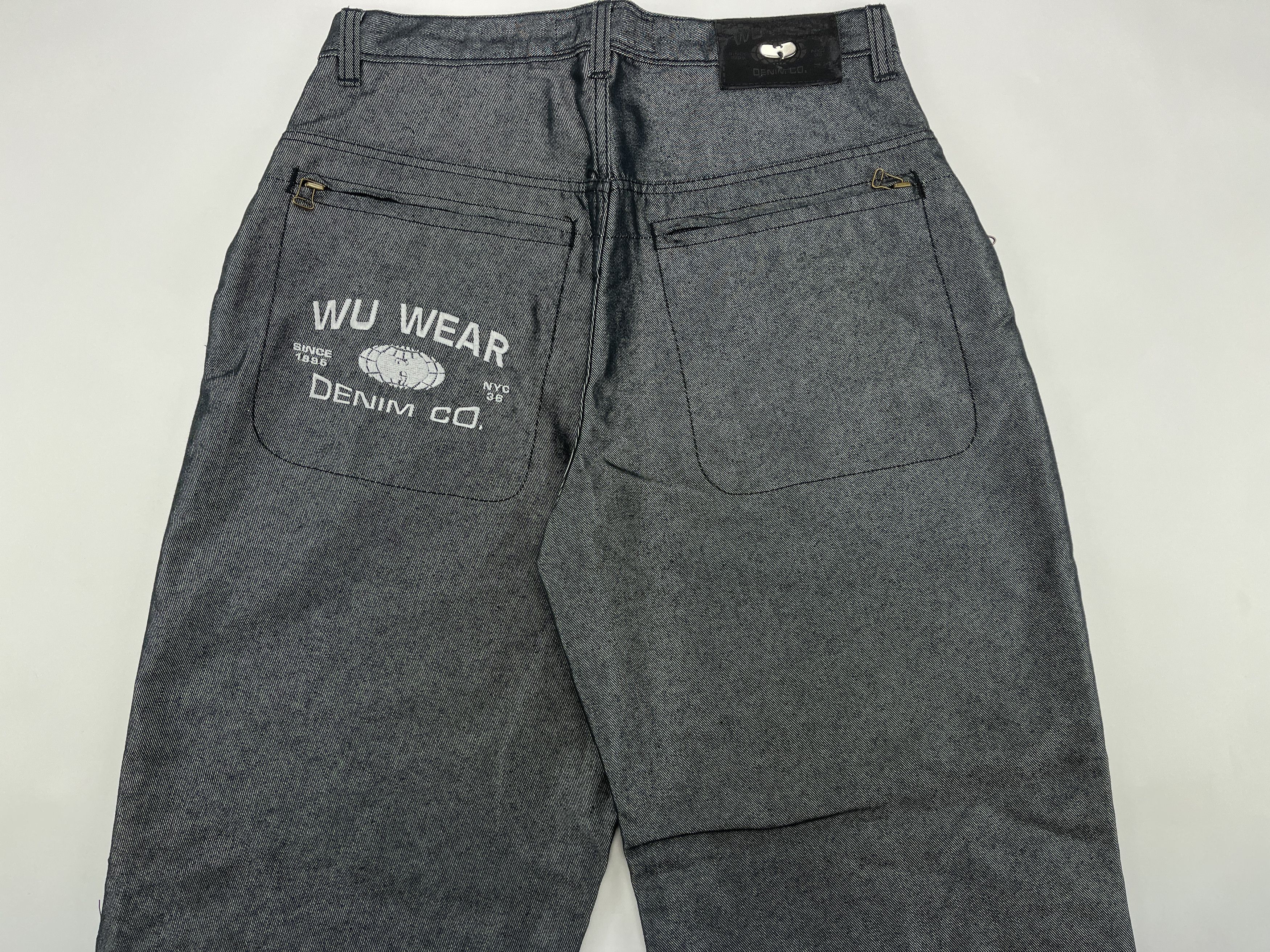 Wu-Tang Clan WU WEAR jeans, shiny gray silver metallic vintage hip hop 32 Size US 32 / EU 48 - 2 Thumbnail