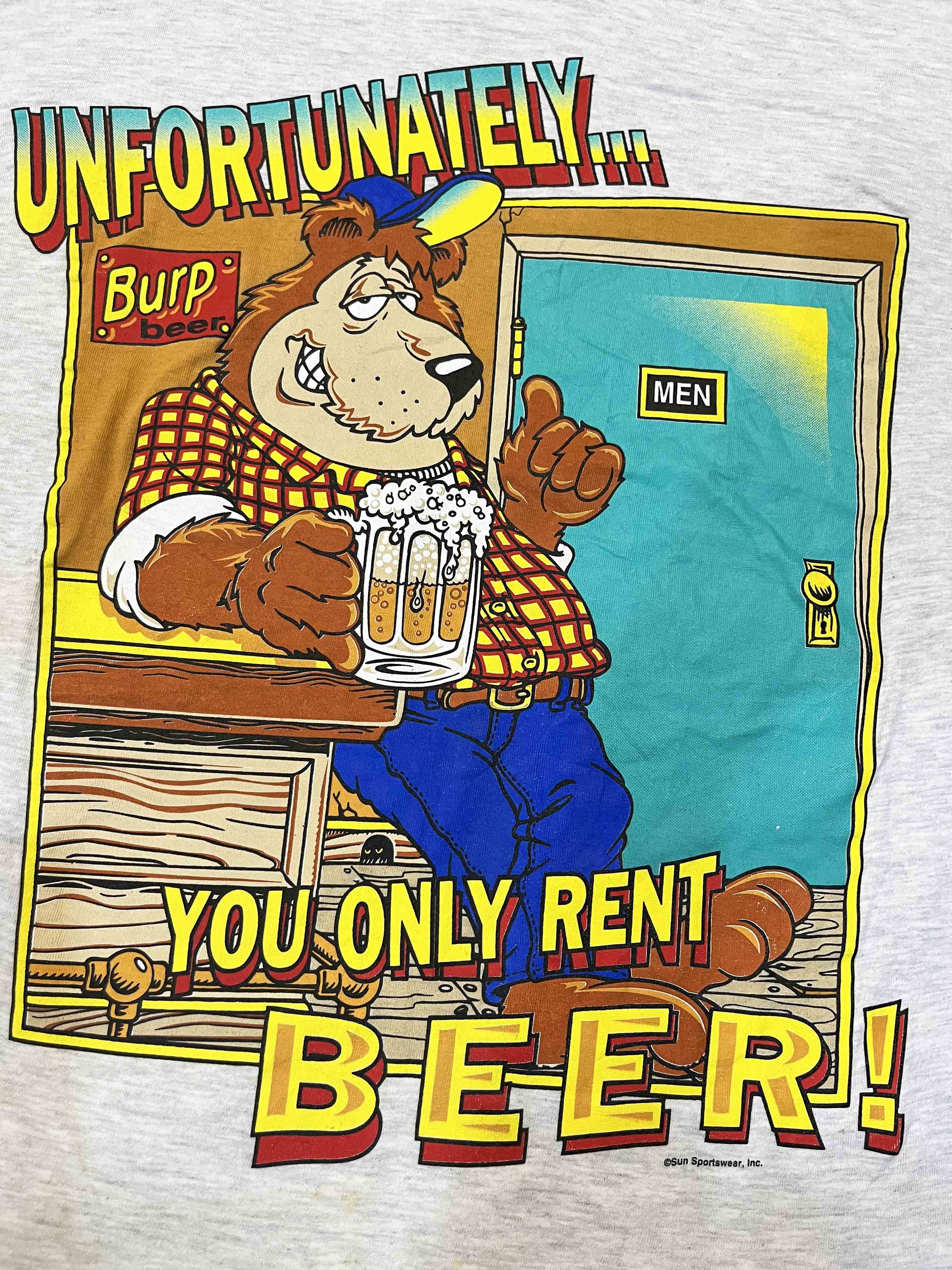 Vintage Vintage Sun Sportswear You Only Rent Beer Cartoon T-Shirt Size US L / EU 52-54 / 3 - 2 Thumbnail