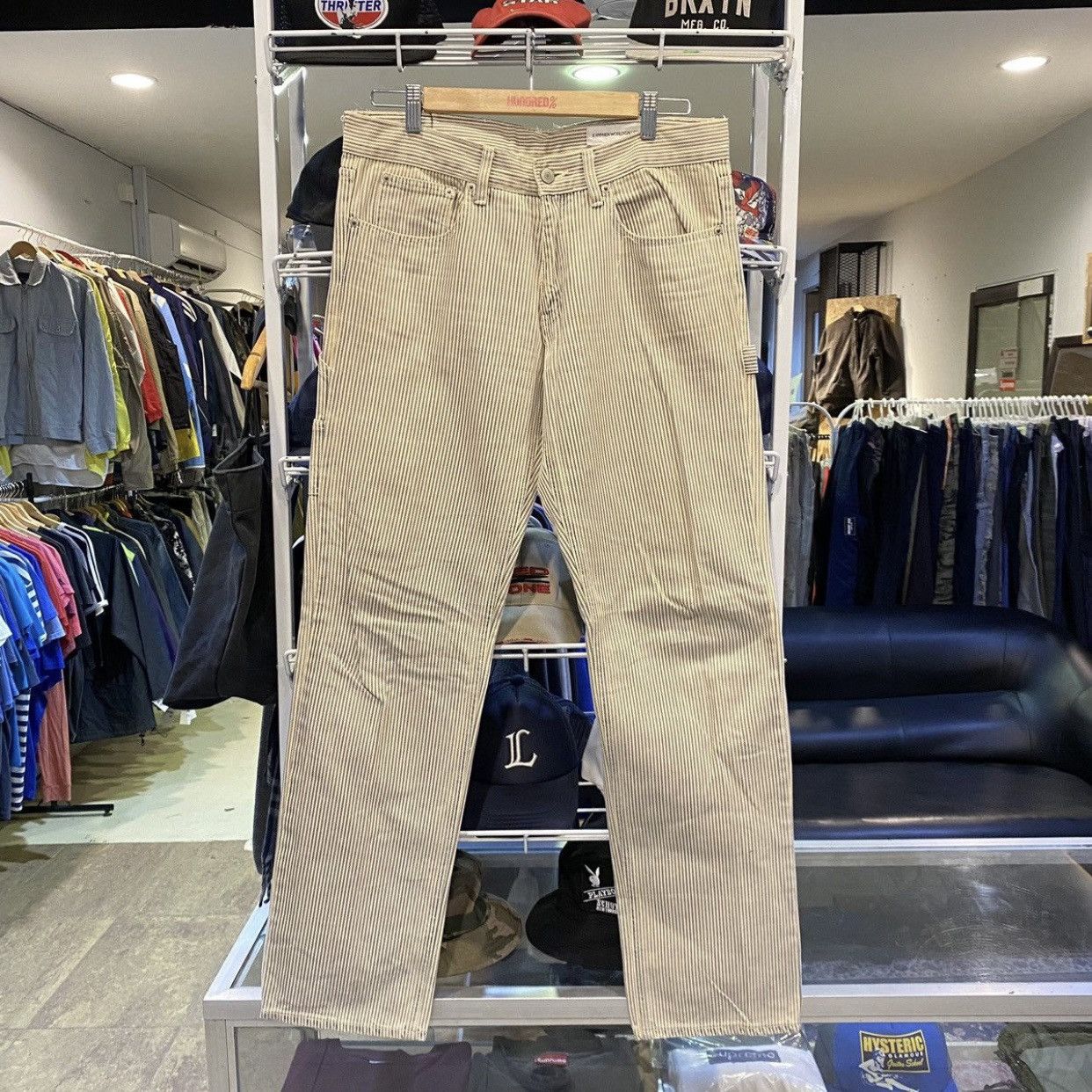 Hysteric Glamour 🔥Sick Y2K E Hyphen World Gallery Carpenter Hickory Pants Size US 34 / EU 50 - 2 Thumbnail