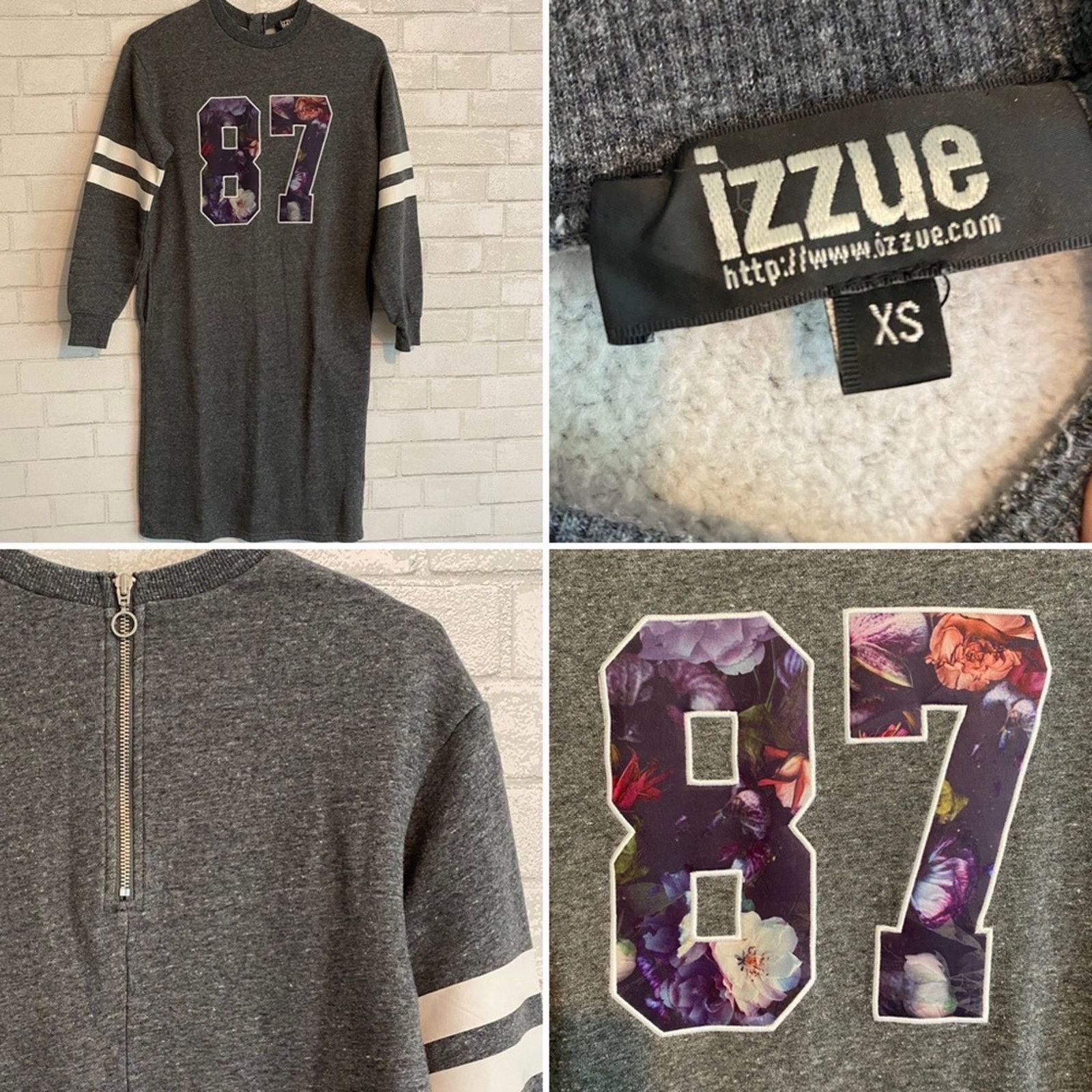 izzue IZZUE Runway Designer $400 Streetwear 87 Sweatshirt Dress XS Size XS / US 0-2 / IT 36-38 - 1 Thumbnail