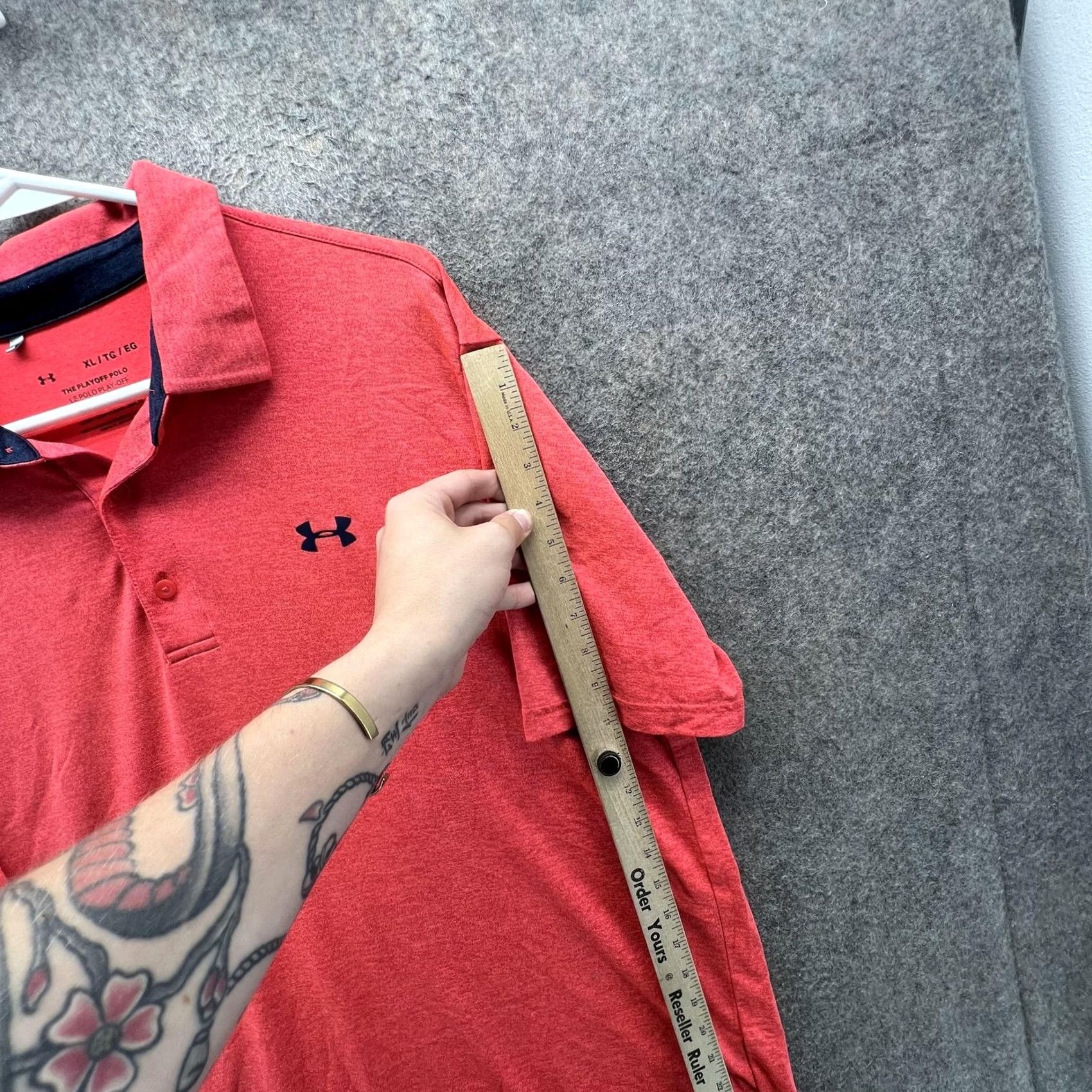 Under Armour Under Armour The Playoff Polo Shirt Mens XL Red Solid Golf Stretch Tagless Polo Shirt Short Sleeve Relaxed Fit Regular Size US XL / EU 56 / 4 - 5 Thumbnail