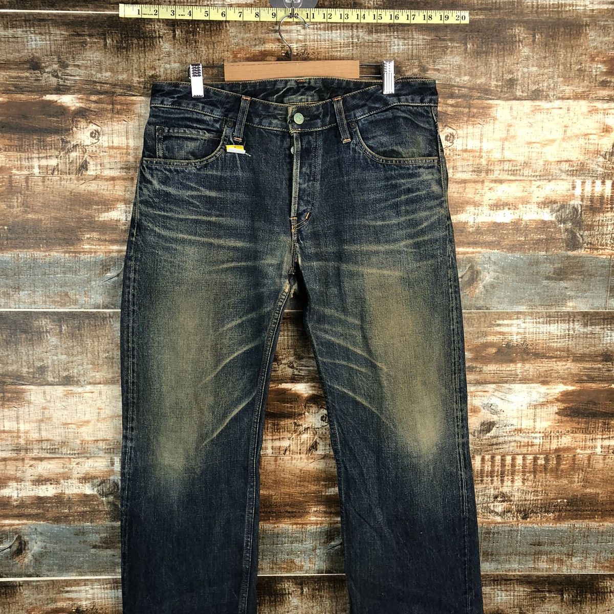 HOLLYWOOD RANCH MARKET DLL HRM Hollywood Ranch Market Blue Denim jeans Pants #C131 Size US 33 - 2 Thumbnail
